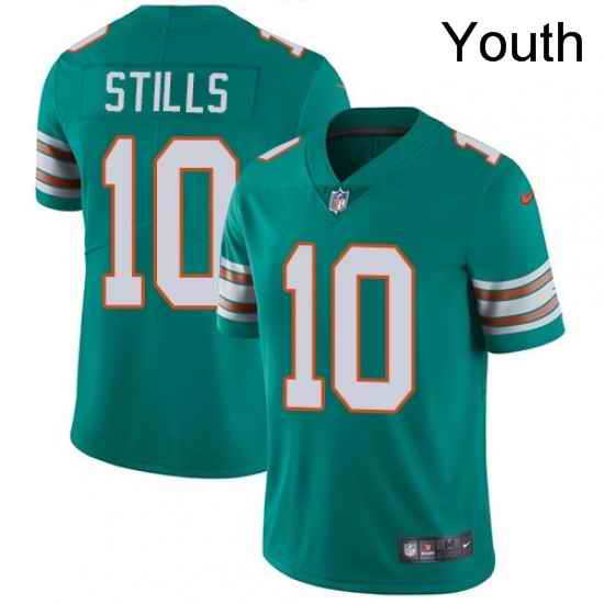 Youth Nike Miami Dolphins 10 Kenny Stills Elite Aqua Green Alternate NFL Jersey